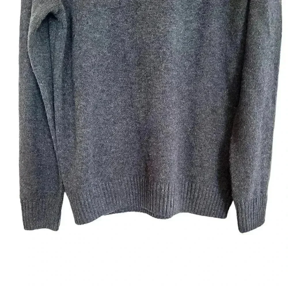 Sonoma Men's Red & Charcoal Cotton/Acrylic Color Block Knit Quarter Zip Mock Nec